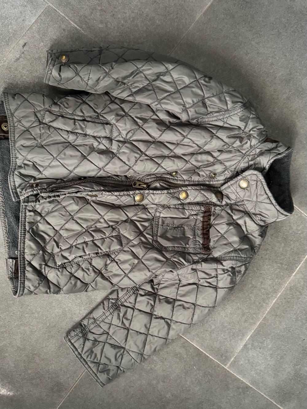 Men's Quilted Puffer Jacket - Gray